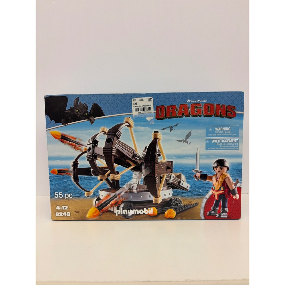 Playmobil Dragons 9249 Eret with Four Shot Ballista 55pc Set New Sealed